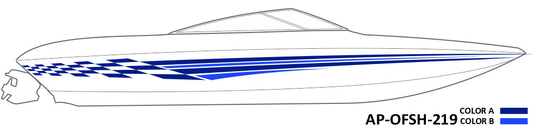 AP-OFSH-219 - Offshore Series 2 Color Vinyl Boat Graphics Kit