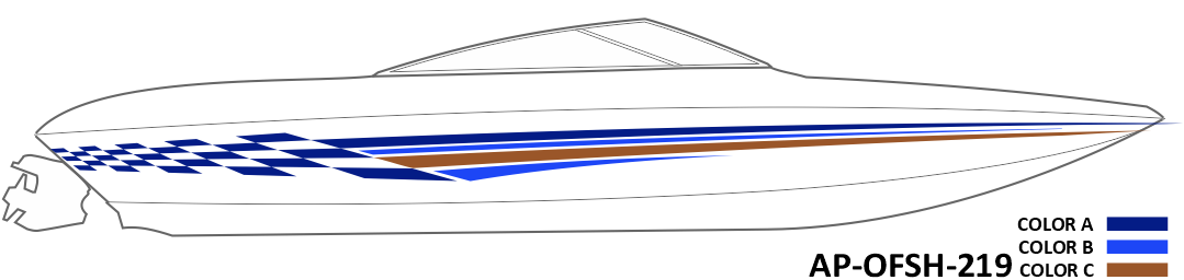 AP-OFSH-219 - Offshore Series 3 Color Vinyl Boat Graphics Kit