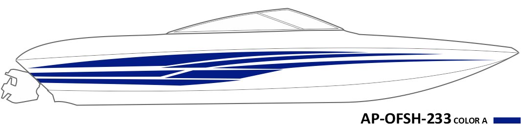 AP-OFSH-233 - Offshore Series 1 Color Vinyl Boat Graphics Kit