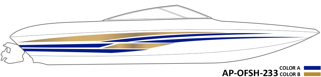 AP-OFSH-233 - Offshore Series 2 Color Vinyl Boat Graphics Kit