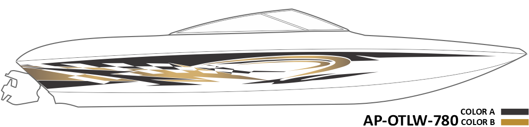 AP-OTLW-780 - Outlaw Series 2 Color Vinyl Boat Graphics Kit