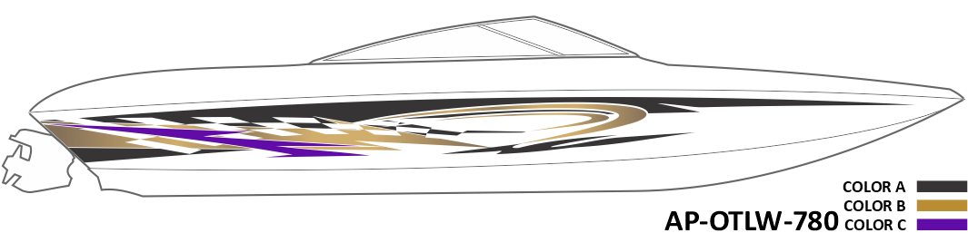 AP-OTLW-780 - Outlaw Series 3 Color Vinyl Boat Graphics Kit