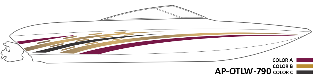 AP-OTLW-790 - Outlaw Series 3 Color Vinyl Boat Graphics Kit