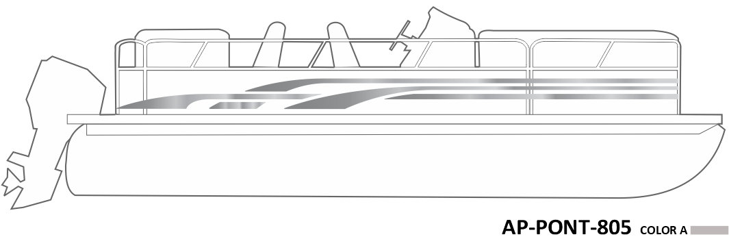 AP-PONT-805 - Pontoon Series 1 Color Vinyl Boat Graphics Kit
