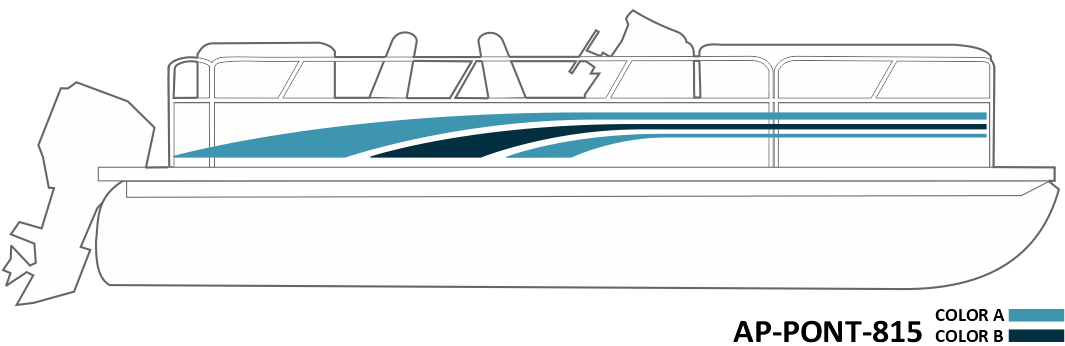 AP-PONT-815 - Pontoon Series 2 Color Vinyl Boat Graphics Kit