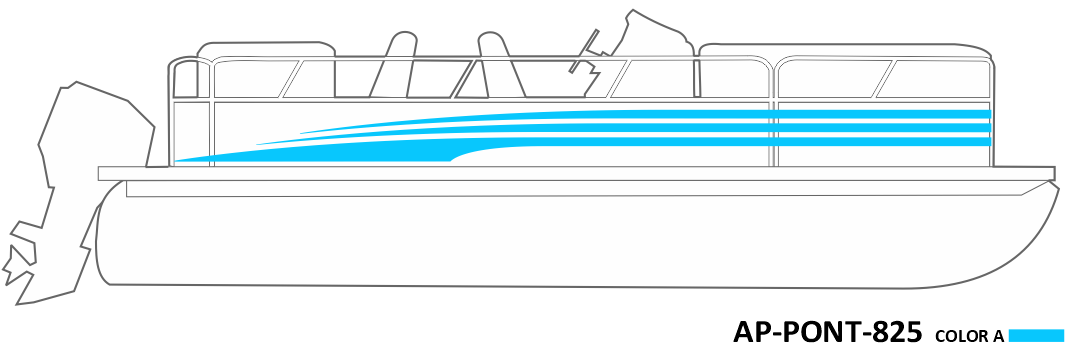 AP-PONT-825 - Pontoon Series 1 Color Vinyl Boat Graphics Kit