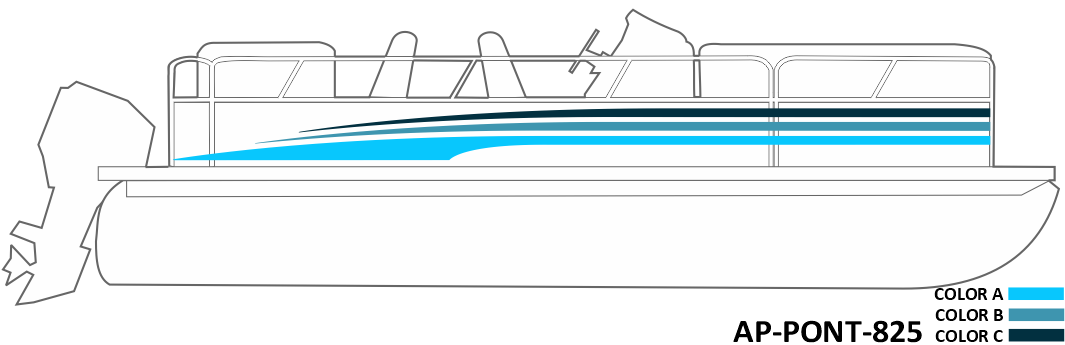 AP-PONT-825 - Pontoon Series 3 Color Vinyl Boat Graphics Kit