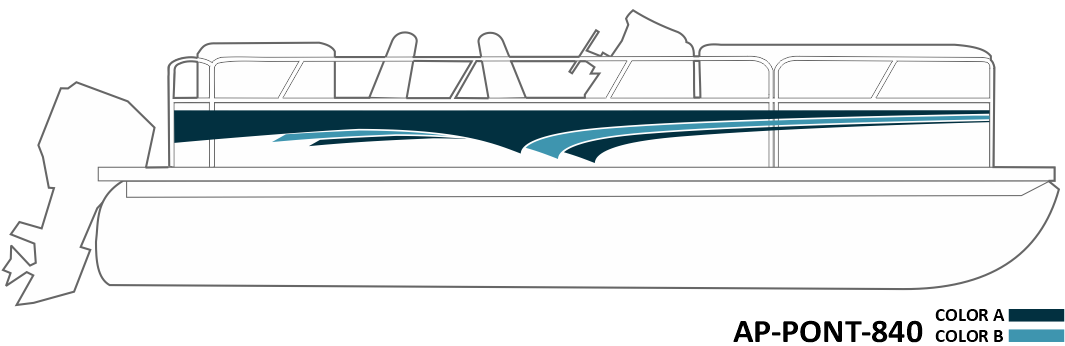 AP-PONT-840 Pontoon Series 2 Color Vinyl Boat Graphics Kit