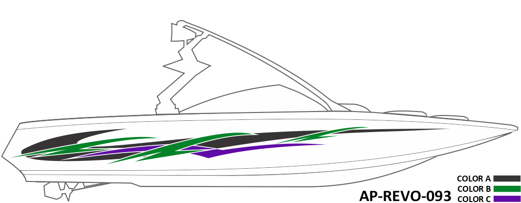 AP-REVO-093 - Revolution Series 3 Color Vinyl Boat Graphics Kit