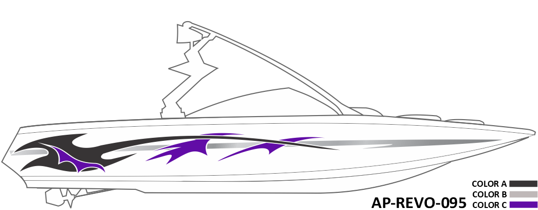 AP-REVO-095 - Revolution Series 3 Color Vinyl Boat Graphics Kit
