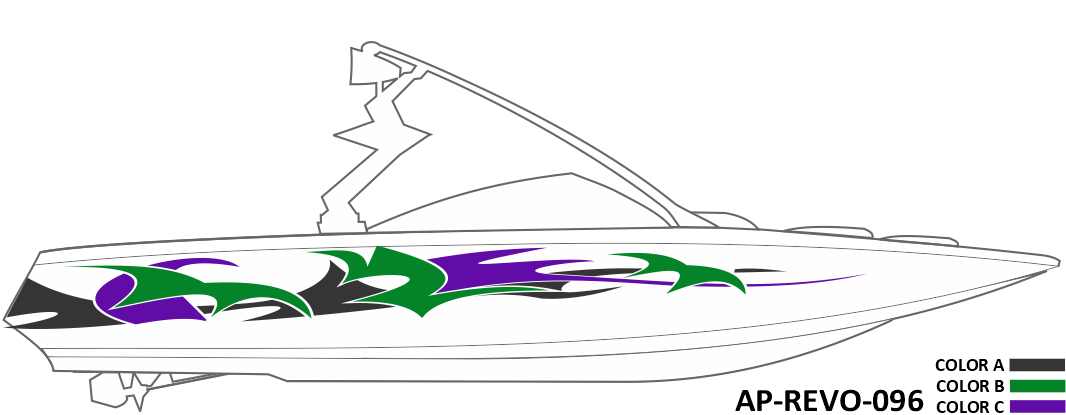 AP-REVO-096 - Revolution Series 3 Color Vinyl Boat Graphics Kit