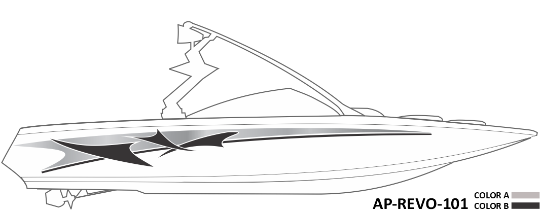 AP-REVO-101 - Revolution Series 2 Color Vinyl Boat Graphics Kit