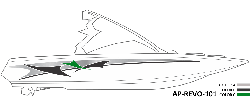 AP-REVO-101 - Revolution Series 3 Color Vinyl Boat Graphics Kit - Raceline Digital