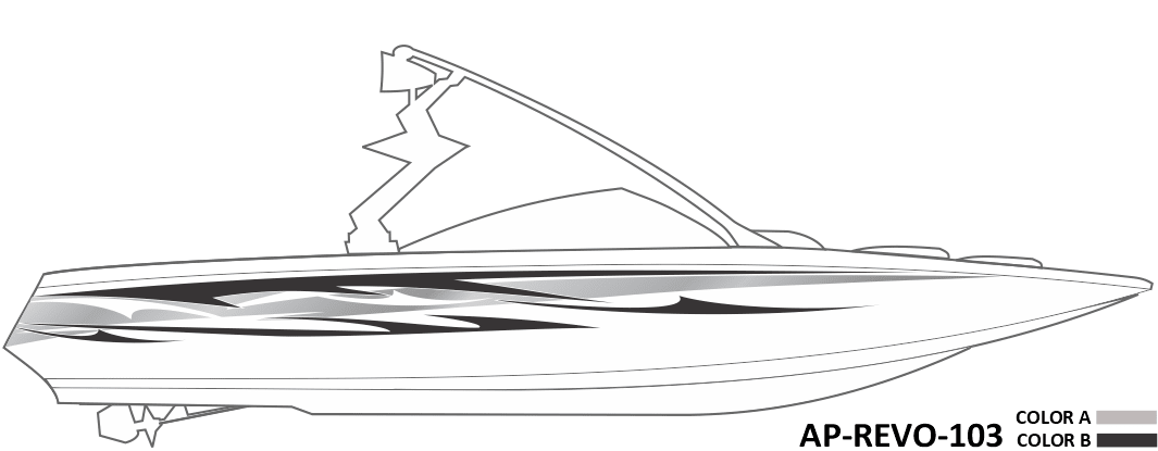 AP-REVO-103 - Revolution Series 2 Color Vinyl Boat Graphics Kit - Raceline Digital
