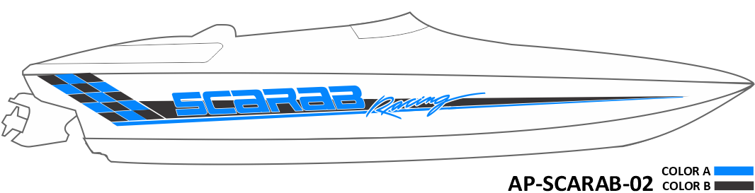 AP-SCARAB-02 - Scarab Series 2 Color Vinyl Boat Graphics Kit