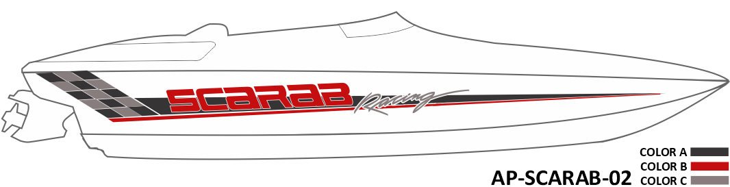 AP-SCARAB-02 - Scarab Series 3 Color Vinyl Boat Graphics Kit