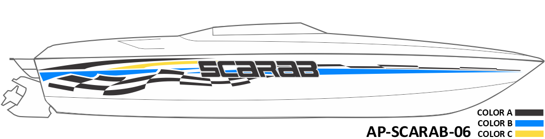 AP-SCARAB-06 - Scarab Series 3 Color Vinyl Boat Graphics Kit