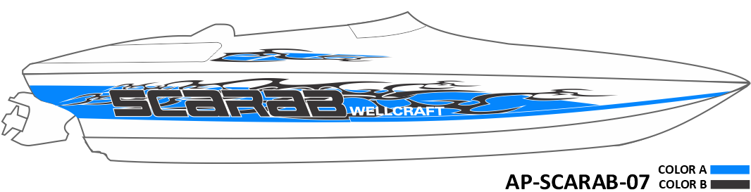 AP-SCARAB-07 - Scarab Series 2 Color Vinyl Boat Graphics Kit