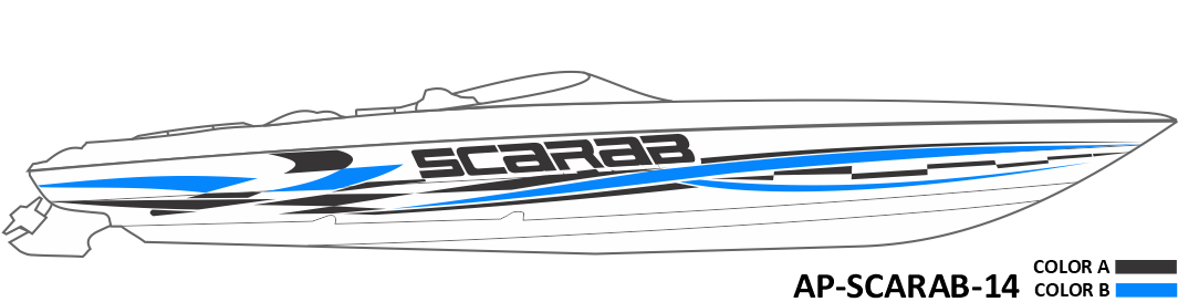 AP-SCARAB-14 - Scarab Series 2 Color Vinyl Boat Graphics Kit