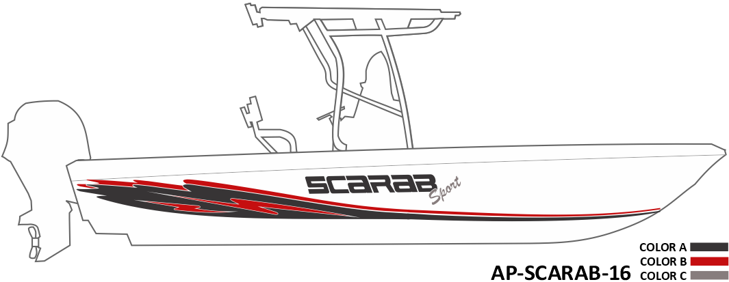 AP-SCARAB-16 - Scarab Series 3 Color Vinyl Boat Graphics Kit
