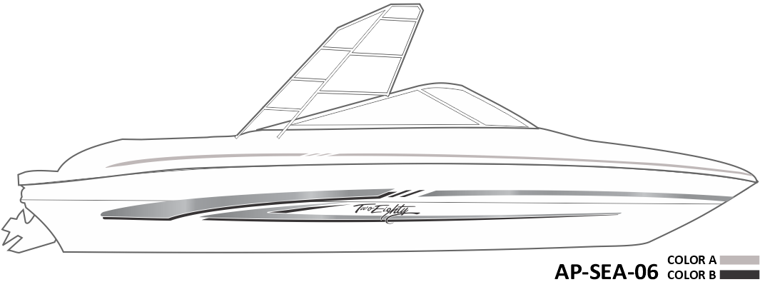 AP-SEA-06 - Sea Ray Series 2 Color Vinyl Boat Graphics Kit