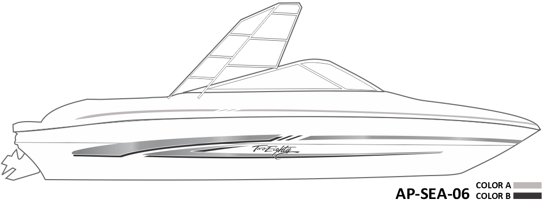 AP-SEA-06 - Sea Ray Series 2 Color Vinyl Boat Graphics Kit - Raceline Digital