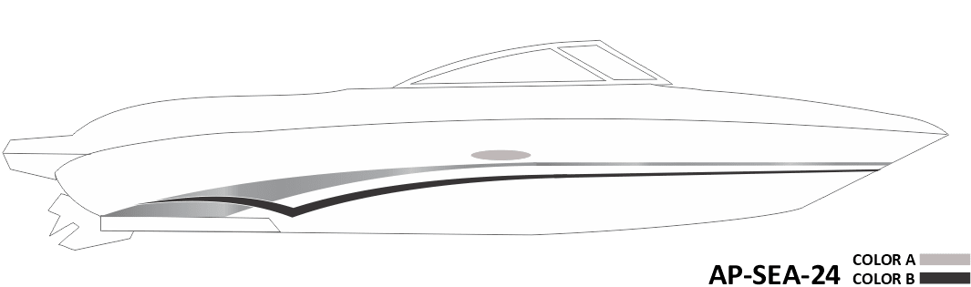 AP-SEA-24 - Sea Ray Series 2 Color Vinyl Boat Graphics Kit - Raceline Digital