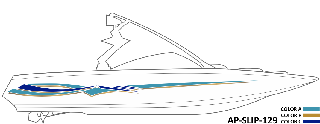 AP-SLIP-129 - Slipstream Series 3 Color Vinyl Boat Graphics Kit