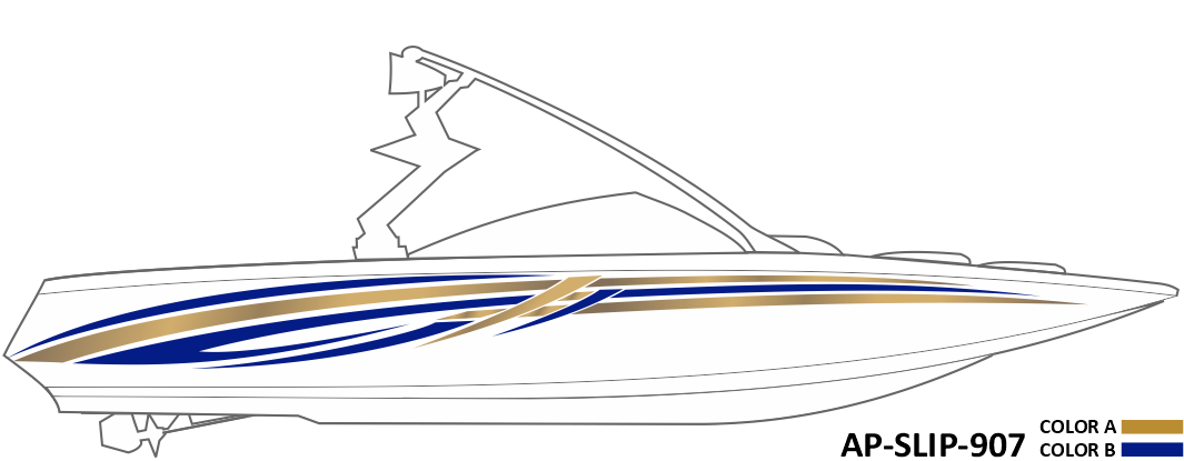 AP-SLIP-907 Slipstream Series 2 Color Vinyl Boat Graphics Kit