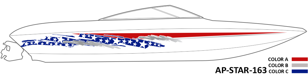 AP-STAR-163 - Starlight Series 3 Color Vinyl Boat Graphics Kit