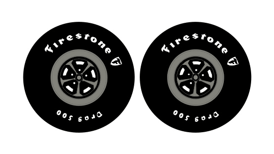 Stencil Set - 15 Inch Wheel Firestone Drag 500 - Raceline Digital