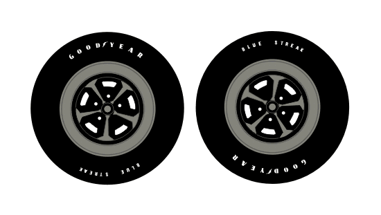 Stencil Set - 14 / 15 Inch Wheel Good Year Blue Streak - Raceline Digital