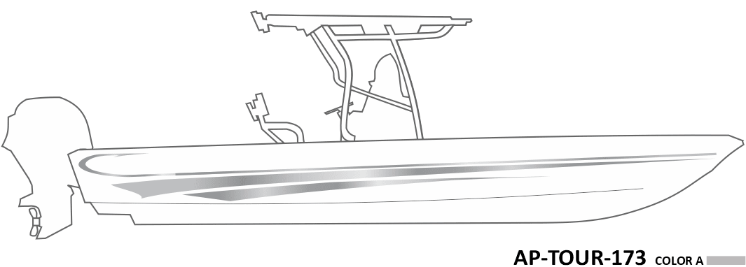 AP-TOUR-173 - Tournament Series 1 Color Vinyl Boat Graphics Kit - Raceline Digital