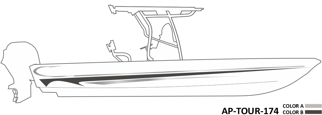 AP-TOUR-174 - Tournament Series 2 Color Vinyl Boat Graphics Kit