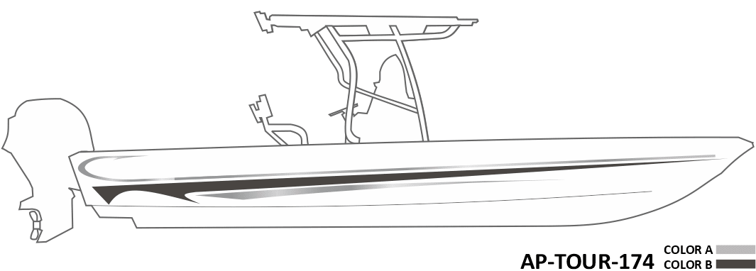AP-TOUR-174 - Tournament Series 2 Color Vinyl Boat Graphics Kit - Raceline Digital