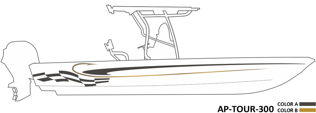 AP-TOUR-300 - Tournament Series 2 Color Vinyl Boat Graphics Kit - Raceline Digital
