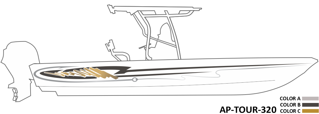 AP-TOUR-320 - Tournament Series 3 Color Vinyl Boat Graphics Kit