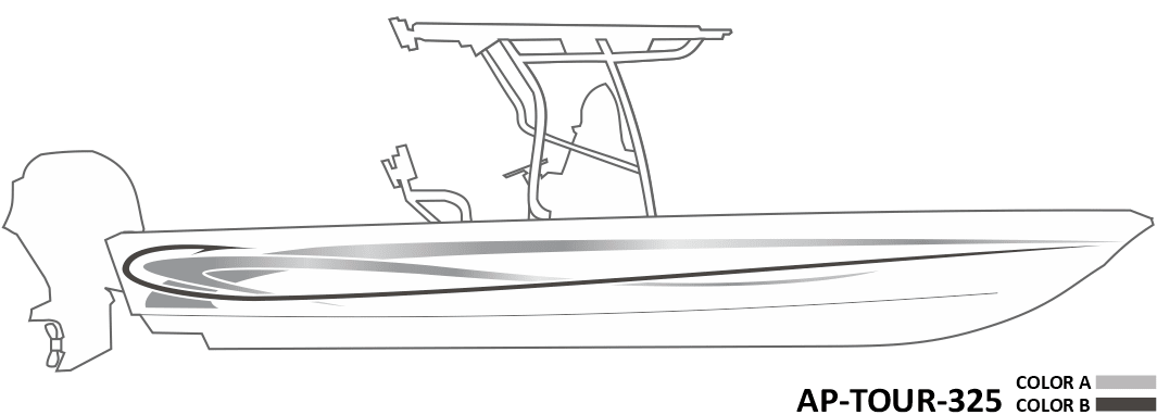 AP-TOUR-325 - Tournament Series 2 Color Vinyl Boat Graphics Kit - Raceline Digital