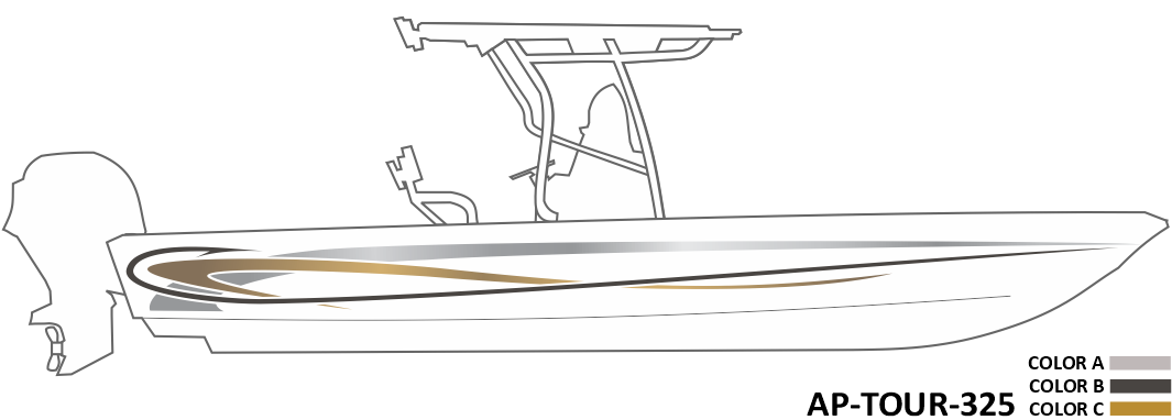 AP-TOUR-325 - Tournament Series 3 Color Vinyl Boat Graphics Kit