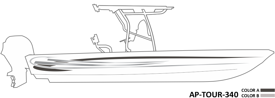 AP-TOUR-340 - Tournament Series 2 Color Vinyl Boat Graphics Kit