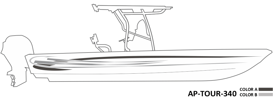 AP-TOUR-340 - Tournament Series 2 Color Vinyl Boat Graphics Kit - Raceline Digital
