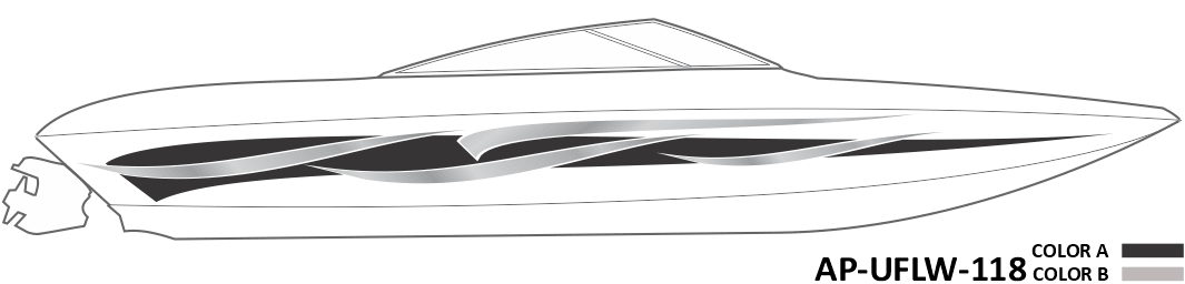 AP-UFLW-118 - Ultraflow Series 2 Color Vinyl Boat Graphics Kit - Raceline Digital