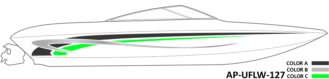 AP-UFLW-127 - Ultraflow Series 3 Color Vinyl Boat Graphics Kit