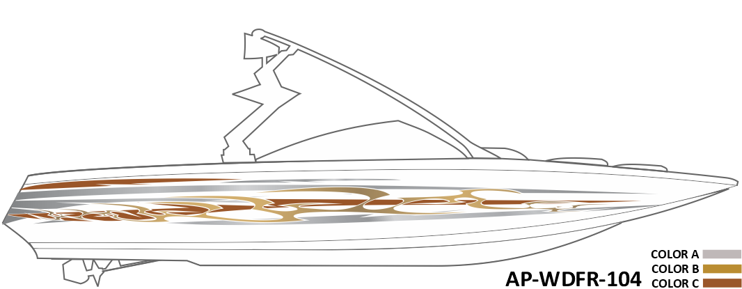 AP-WDFR-104 - Wildfire Series 3 Color Vinyl Boat Graphics Kit