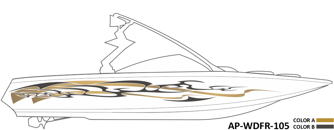 AP-WDFR-105 - Wildfire Series 2 Color Vinyl Boat Graphics Kit - Raceline Digital
