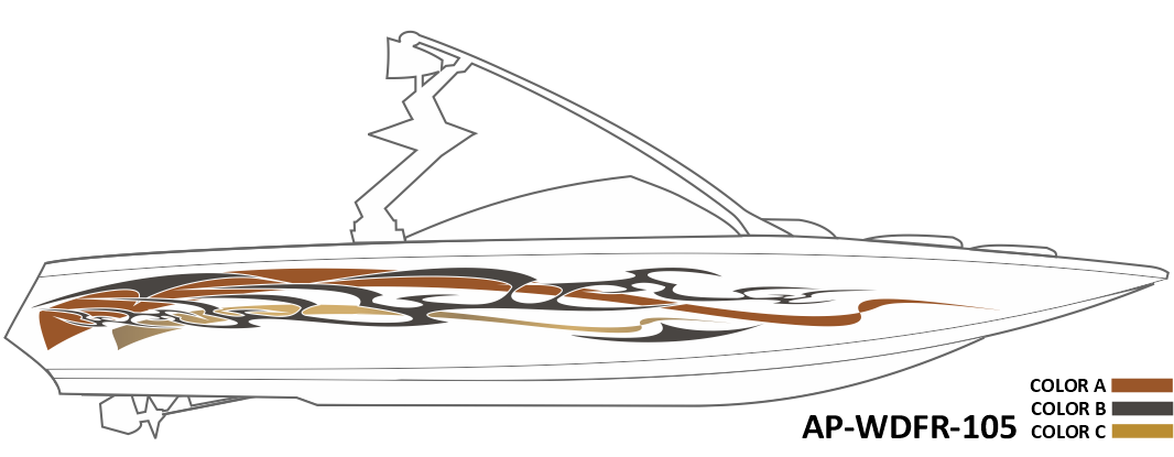 AP-WDFR-105 - Wildfire Series 3 Color Vinyl Boat Graphics Kit
