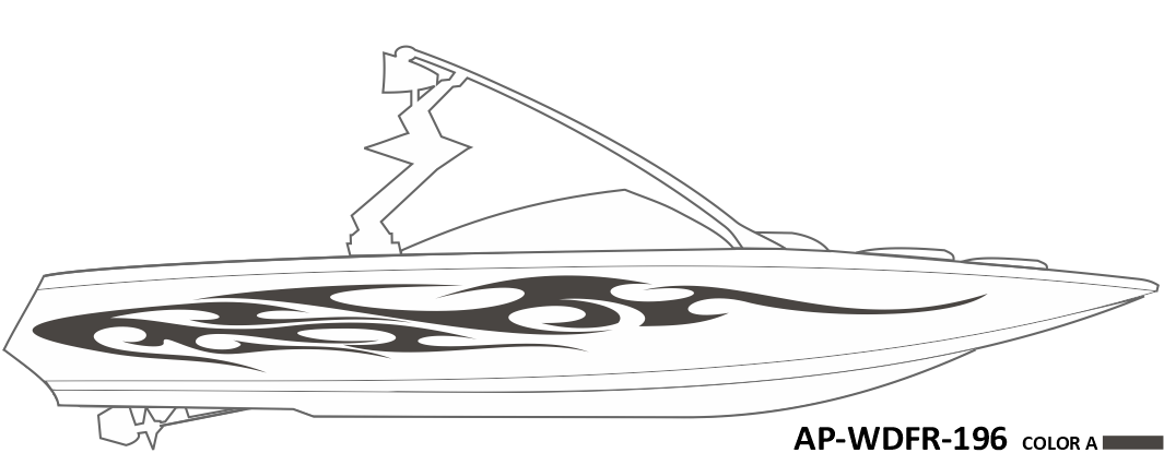 AP-WDFR-196 - Wildfire Series 1 Color Vinyl Boat Graphics Kit
