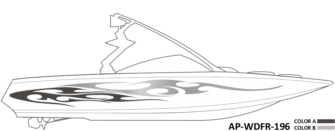 AP-WDFR-196 - Wildfire Series 2 Color Vinyl Boat Graphics Kit