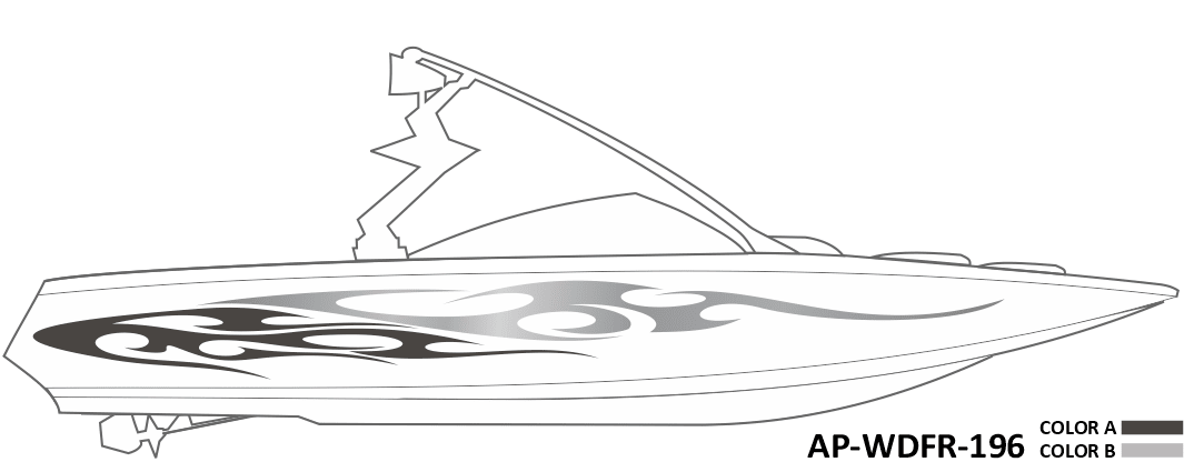 AP-WDFR-196 - Wildfire Series 2 Color Vinyl Boat Graphics Kit - Raceline Digital