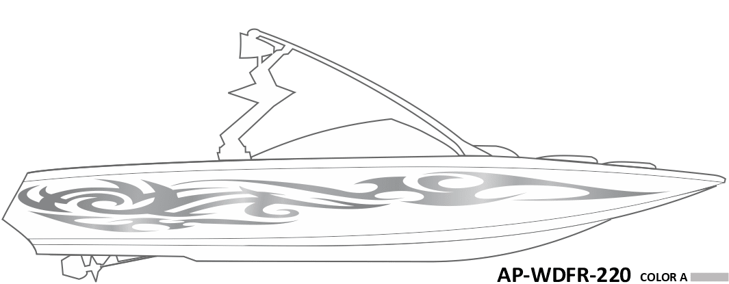 AP-WDFR-220 - Wildfire Series 1 Color Vinyl Boat Graphics Kit - Raceline Digital